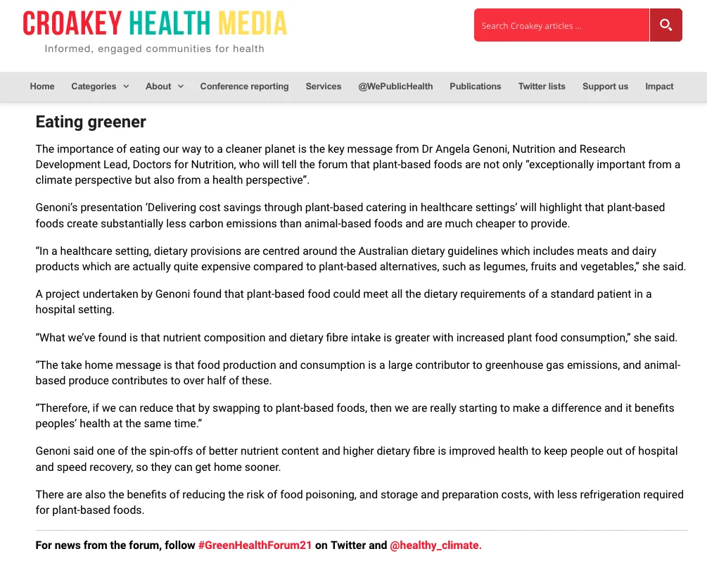 Croakey Health Media, November 2021