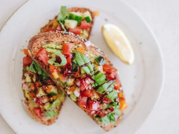 Cucumber and Capsicum Bruschetta