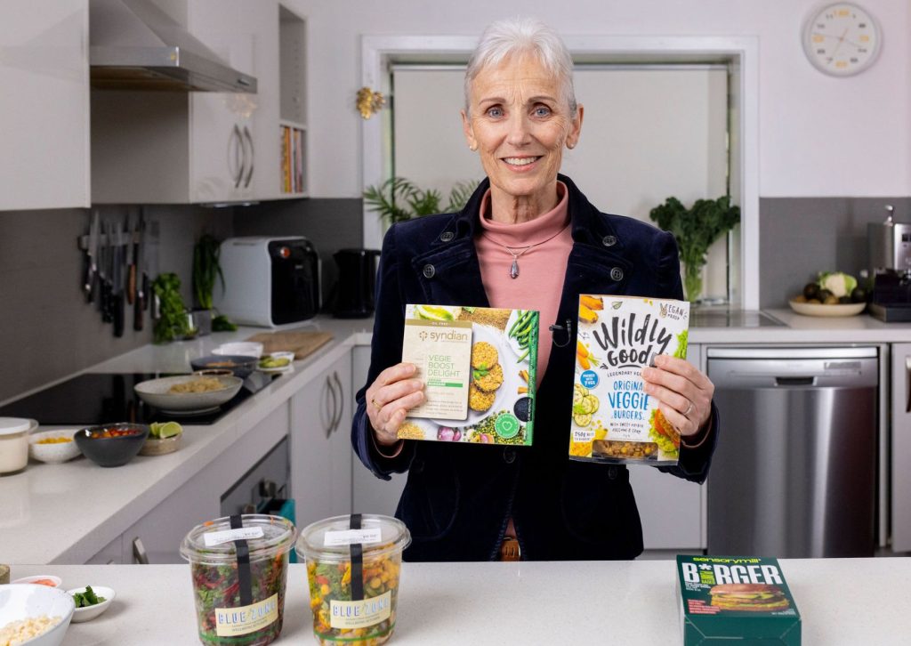 Dr Heleen Haitjema in kitchen with foods